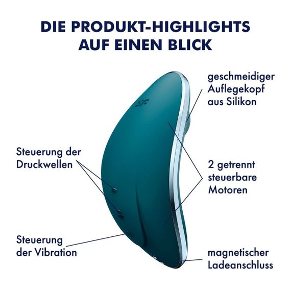 Вакуумний кліторальний стимулятор Satisfyer Vulva Lover 1 із вібрацією, синій sexstyle | Зображення 21