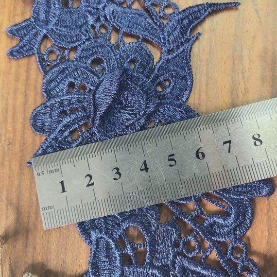 Мереживо макраме  8,5 см (9 м) колір-синій (42-HL1436-2) | Зображення 2