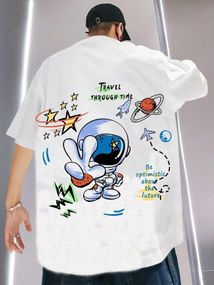 Футболка мужская с принтом повседневная M Белая