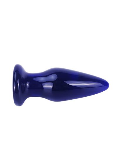 Скляна анальна пробка із вібрацією ToyJoy Buttocks конічної форми, синя Sex Aura | Зображення 4