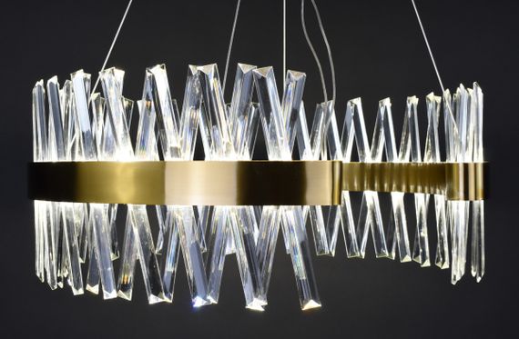 Люстра світлодіодна підвісна LED світильник для квартири на стелю лед 27225 Латунь 45-170х80х80 см. | Зображення 5