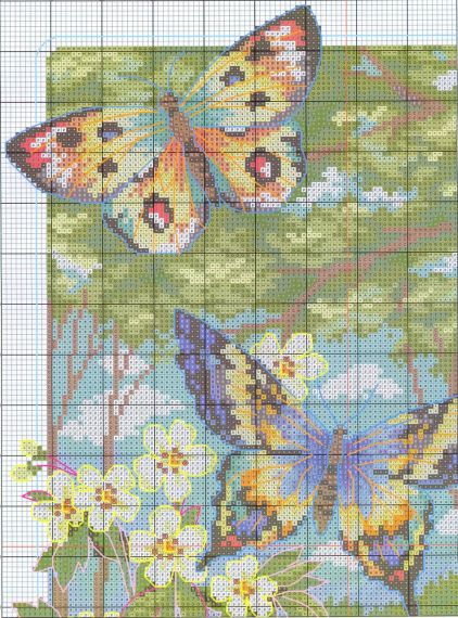 Набір для вишивання за нанесеною на канву схемою "Butterflies gather honey". AIDA 14CT printed, 33*18 см | Зображення 2