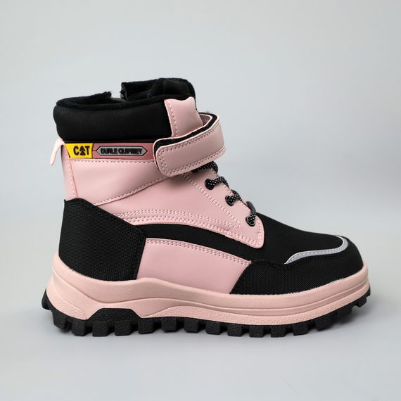 Черевики дитячі хутро 590700 Рожеві чорні 32 33 34 35 36 37