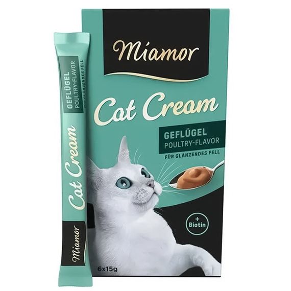 Miamor Cream Geflügel жидкие лакомства для котов с мясом птицы, 15 гр х 6 шт