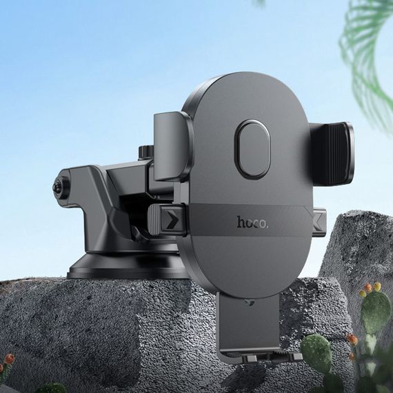 Автотримач Hoco H19 Mighty one-button (center console) Black | Зображення 6