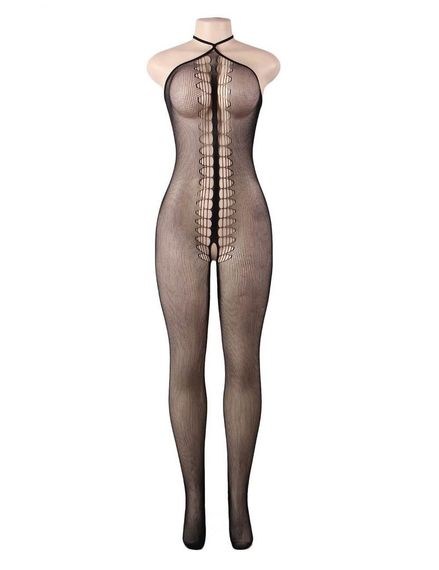 Комбінезон у сіточку з коміром халтер Star Night, в комплекті трусики, чорний sexstyle | Зображення 3