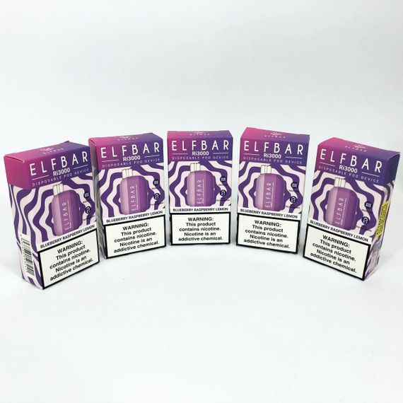 Elf Bar RI3000 5%. Чорниця Малина Лимон (Blueberry Raspberry Lemon) | Зображення 3