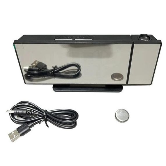 Годинник мережевий проекційний VST 896S-4 (зелений циферблат, температура, USB шнур, FQ-668 будильник, дата) | Зображення 2