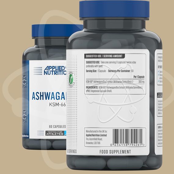 Ашваганда и астрагин Applied Nutrition Ashwagandha KSM 66 + Astragin 60 caps | Зображення 1