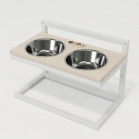 Миски на регулируемой подставке для средних собак Hollky Flex M (2 × 0.85 л) FM-422530-WHWH