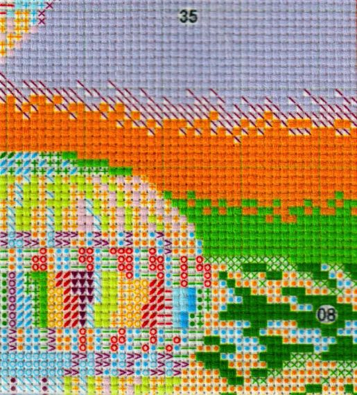 Набор для вышивания по нанесённой на канву схеме "Colorful Hot Air Balloo". AIDA 14CT printed 37*48 см | Зображення 6