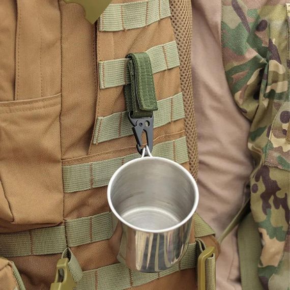 Тактический карабин с пряжкой на пояс (10х3см) / Крепление на ремень с металлическим карабином | Зображення 1