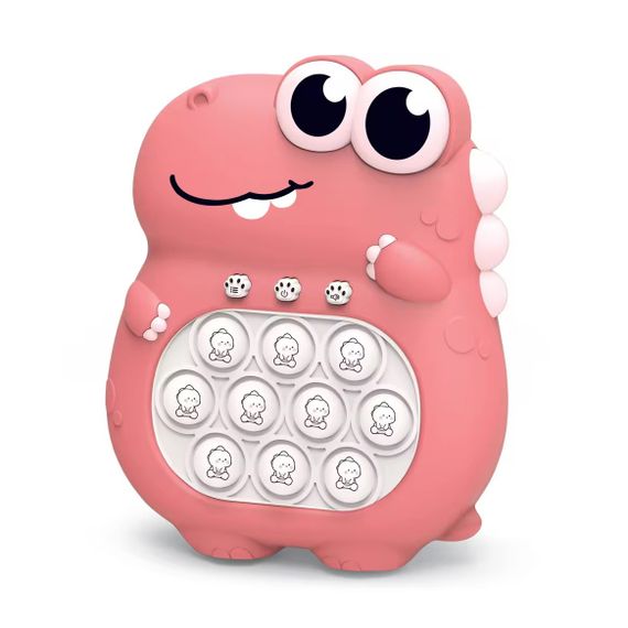 Дитячий Електронний Портативний Pop It Pro Динозавр з Підсвічуванням 5 Режимів Розвиваюча Іграшка Антистрес Поп Іт Рожевий
