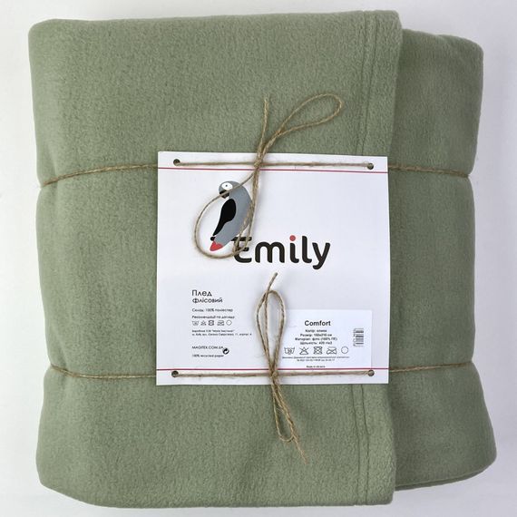 Плед флісовий Comfort ТМ Emily оливковий 150х150 см | Зображення 4