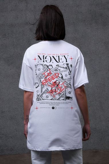 Оверсайз футболка з принтом Without Money Grafity  White | Зображення 2