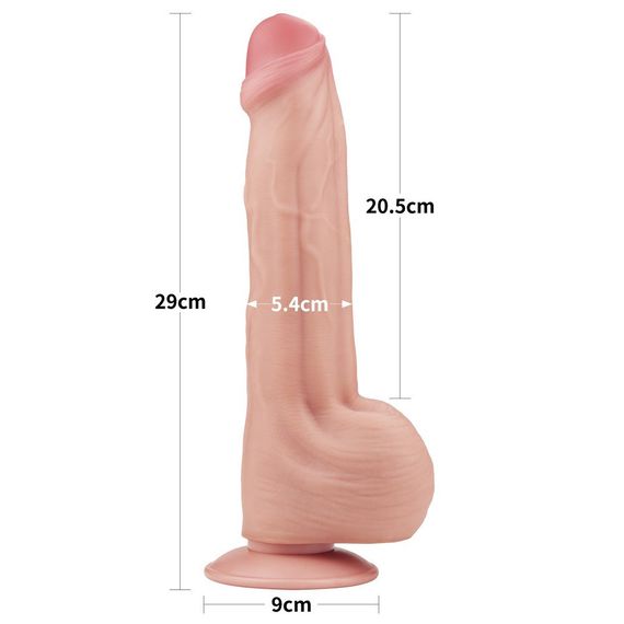 Фаллоимитатор 11.5'' King Sized Sliding Skin Dual Layer Dong Sex Aura | Зображення 7