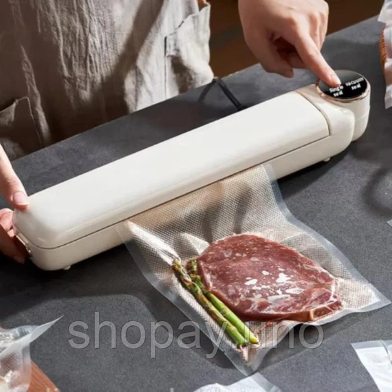 Вакуумний пакувальник харчових продуктів Vacuum Sealer із сенсорним дисплеєм + 10 пакетів