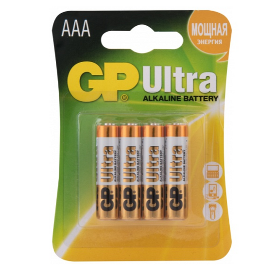 Батарейка лужна ААА/LR03 (бл-4шт) GP Ultra