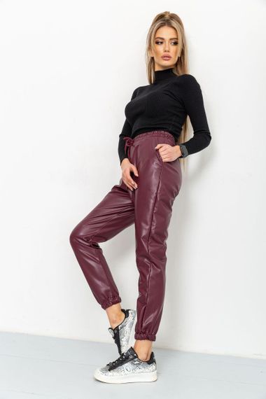 Лосины женские на флисе  цвет бордовый 164R150 | Зображення 1