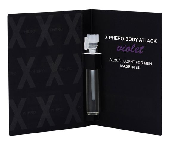 Духи с феромонами для мужчин X phero Men Violet Body Attack, 1 ml sexstyle | Зображення 1
