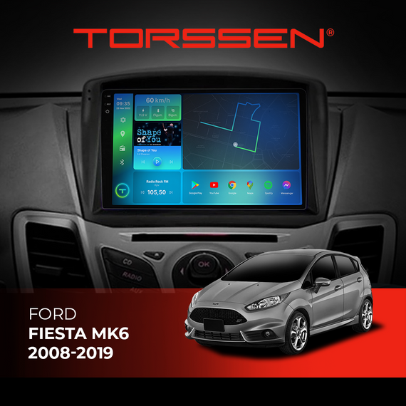 Штатна магнітола Torssen 2K Ford Fiesta MK6 08-19 F9432 4G Carplay DSP