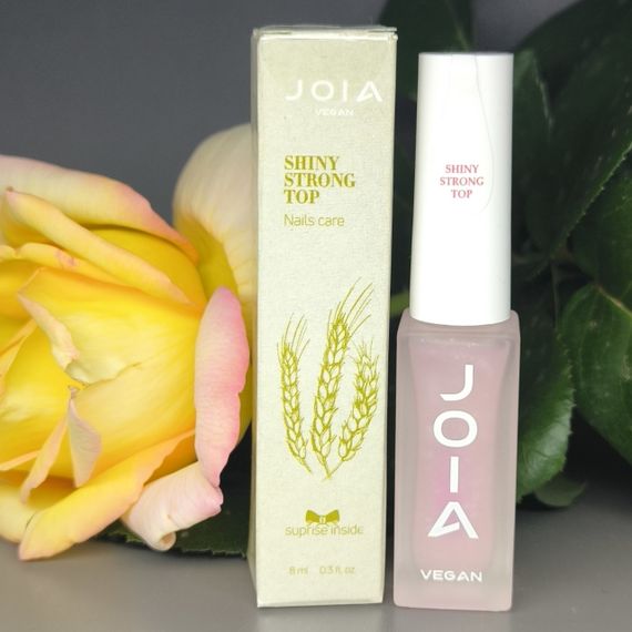 Блестящее стойкое топовое покрытие для лака Shiny Strong Top JOIA vegan 8 мл