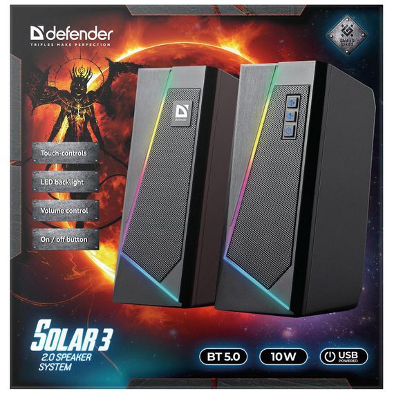 Акустика Defender 2.0 Solar 3 10 W, BT/Light, USB (65103) | Зображення 3