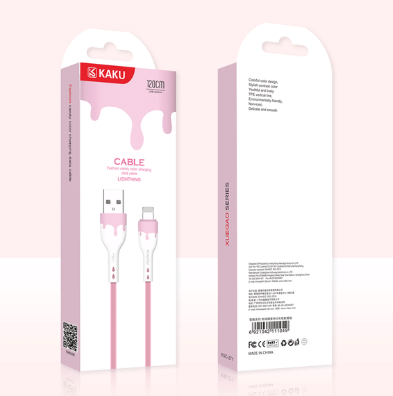 USB кабель Kaku KSC-271 USB - Lightning 1,2 m - Pink | Зображення 2