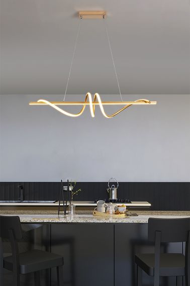 Люстра світлодіодна підвісна LED світильник для квартири на стелю лед 27430 Золото 30-100х20х100 см. | Зображення 1