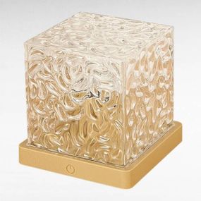 Ночник динамічний Куб акриловий з ефектами мерехтіння та води 3 кольори на підставці  з пультом