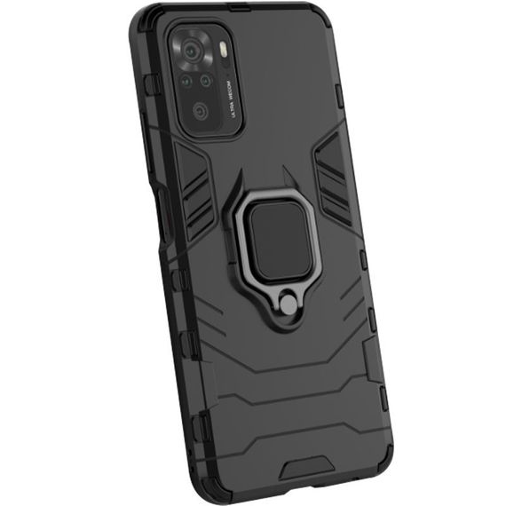Ударопрочный чехол Transformer Ring for Magnet для Xiaomi Redmi Note 10 / Note 10s Black | Зображення 1