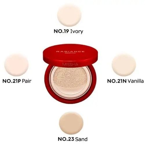 Тональний кушон із напівсяйним покриттям Missha Radiance Perfect-Fit Cushion Foundation SPF 50+ PA+++ N21P | Зображення 1