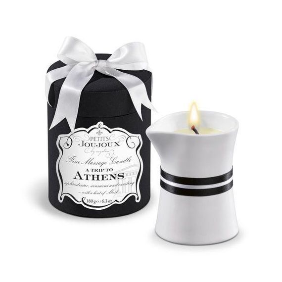 Ароматна масажна свічка Petits Joujoux - Athens - Musk and Patchouli, 190 г