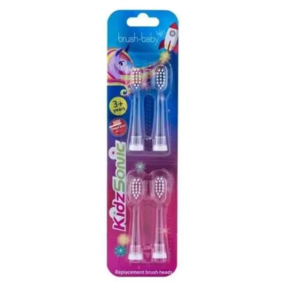 Змінні насадки до щітки Brush-Baby KIDZSONIC (від 3+ років) (4 шт.)