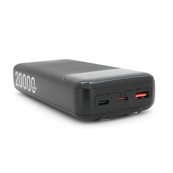 Powerbank ACL PW-117 20000mAh, PD22.5W, 1xUSB+2xUSB-C, 3 кабелі (USBType-C/Lighting), 0.47кг, Black/White, Box | Зображення 3