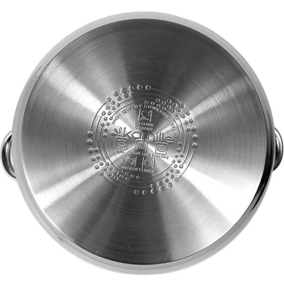 Кастрюля с крышкой Kamille KM-5406 15.5 л 30 см серебристая | Зображення 4