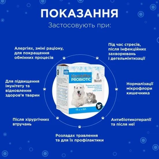 Витамины с пробиотиками для собак и котов ModeS Kombiflor Probiotic, 15 шт х 2 гр | Зображення 3