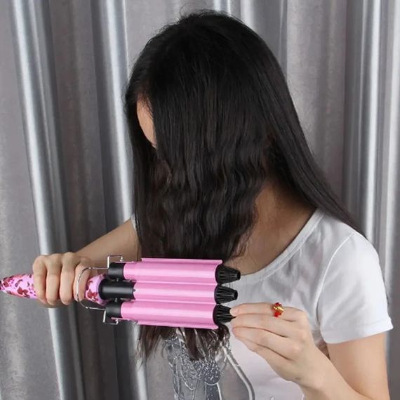 Потрійна плойка для волосся Geemy GM-1956 з професійним керамічним покриттям (123464700_421) | Зображення 2