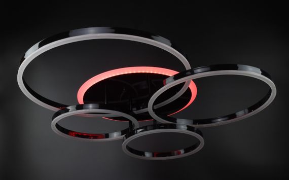 Люстра світлодіодна стельова LED світильник для квартири на стелю лед з пультом 26146 Чорний 12х69х79 см. | Зображення 5