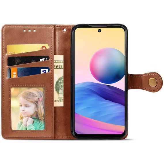 Шкіряний чохол-книжка GETMAN Gallant (PU) для Xiaomi Redmi Note 13 Pro+ Коричневий | Зображення 6