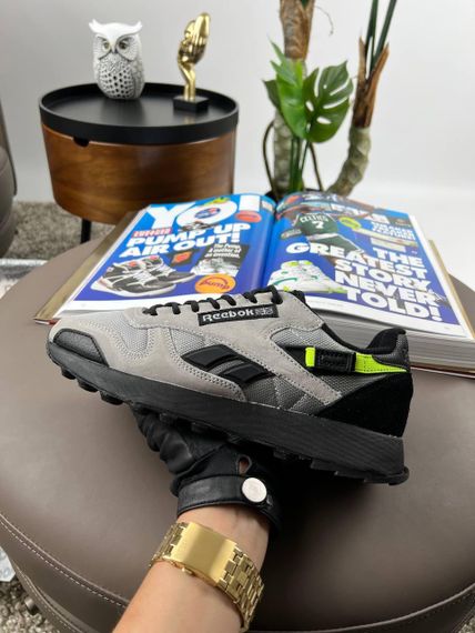 Чоловічі кросівки Re-ebok Classic Leather New Grey Black Lime 44 28 | Зображення 6
