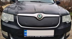 Зимняя накладка на решетку (Верхняя, 2008-2013) Матовая для Skoda Superb