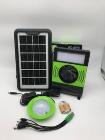 Фонарь GD-8070 Solar light+Вентилятор
