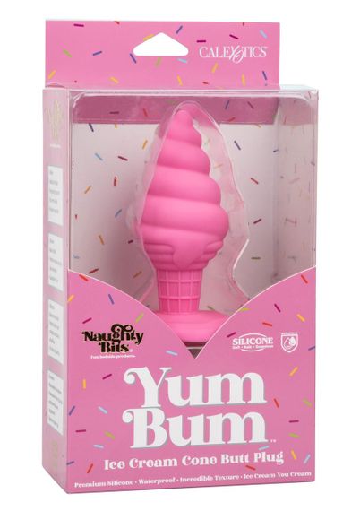 Анальна пробка у формі морозива з присоскою CalExotics Yum Bum Ice Cream Cone, рожева, 9,5 × 4,5 Sex Aura | Зображення 9