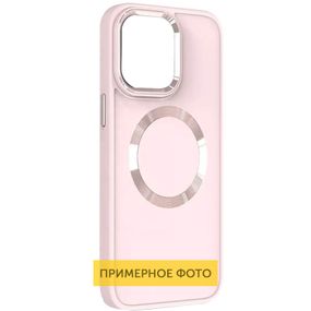 TPU чохол Bonbon Metal Style with MagSafe для Samsung Galaxy S22 Рожевий / Light pink