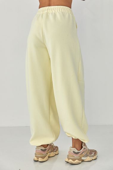 Жіночі теплі спортивні штани - лимонний цвет, L (є розміри) | Зображення 1