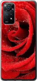 Чехол на Xiaomi Redmi Note 11 Красная роза из силикона FCh_051507