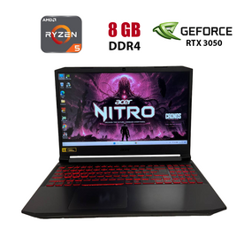 Игровой ноутбук Б-класс Acer Nitro 5 AN515-45 / 15.6" (1920x1080) IPS / AMD Ryzen 5 5600H (6 (12) ядер по 3.0 - 4.2 GHz) / 8 GB DDR4 / 512 GB SSD NVMe / nVidia GeForce RTX 3050, 4 GB GDDR6, 128-bit / WebCam б/у