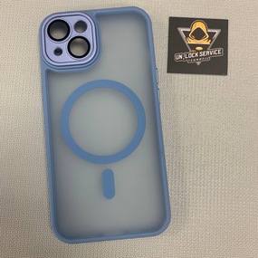 Чохол для iPhone 13 TPU Матовий MagSafe Захист камери Голубий