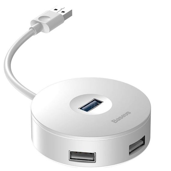 Перехідник HUB Baseus Round Box USB to USB 3.0 + 3USB 2.0 (CAHUB-F) Білий | Зображення 4
